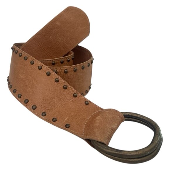 Streets Ahead Belt Women Large Double D Ring Stud Italian Leather Buckle BOHO main image 10